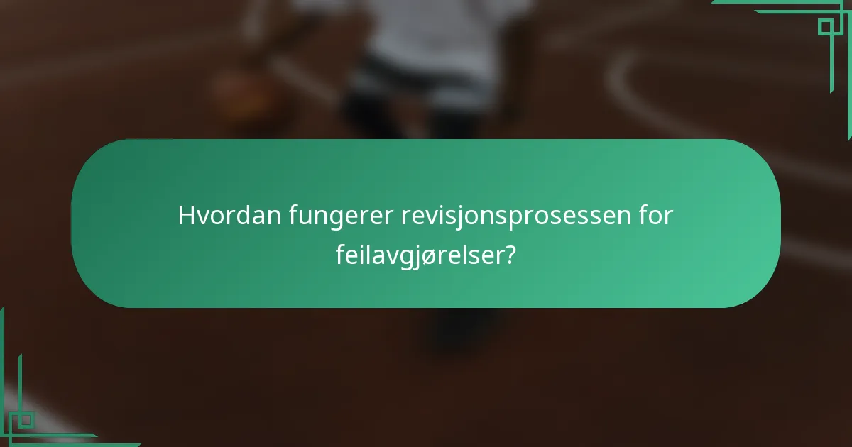 Hvordan fungerer revisjonsprosessen for feilavgjørelser?