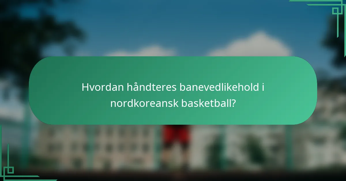 Hvordan håndteres banevedlikehold i nordkoreansk basketball?